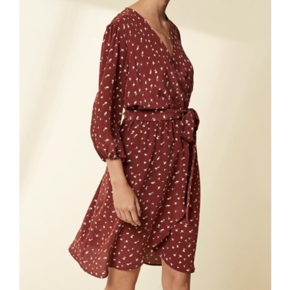 Amour Vert Dresses & Skirts - Amour Vert Silk Femi Wrap Dress, Napa Ditzy Print